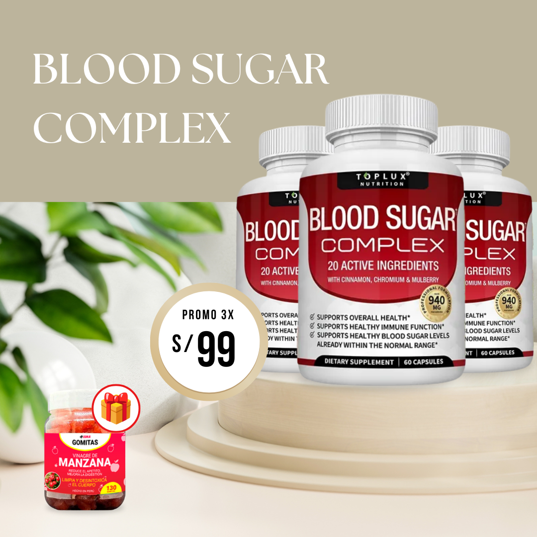 BLOOD SUGAR COMPLEX X 3 + GOMITAS FUNCIONLES
