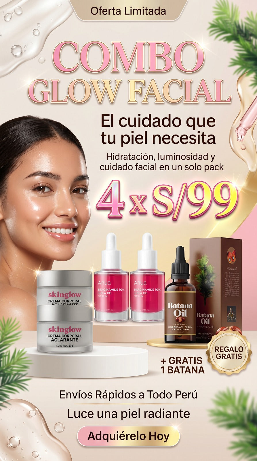 COMBO GLOW FACIAL Skinglow + Anua + regalo Batana oil