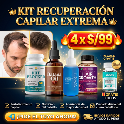 Kit Recuperación Capilar Extrema (DHT blocker + Hairgrowth + Batana oil + Nova + Deos)